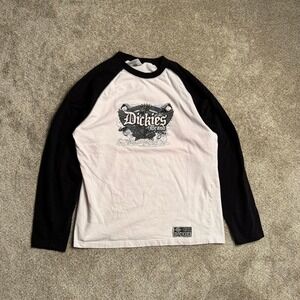 BLACK & WHITE Y2K DICKIES RAGLAN CUT LONG SLEEVE
